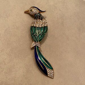 Elegant Vintage Peacock Bird Brooch